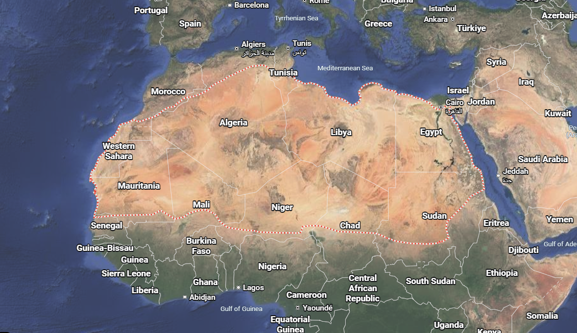 Harta deșertului Sahara