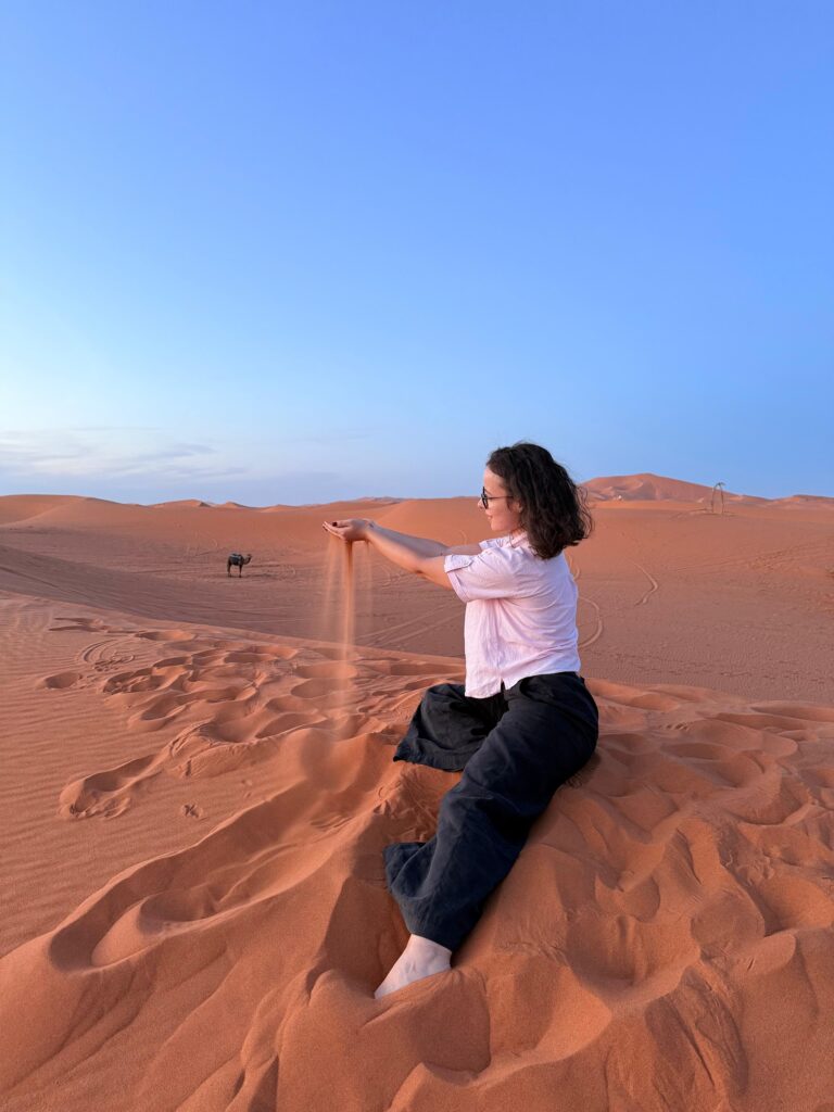 Dune portocalii în Deșertul Sahara, Maroc