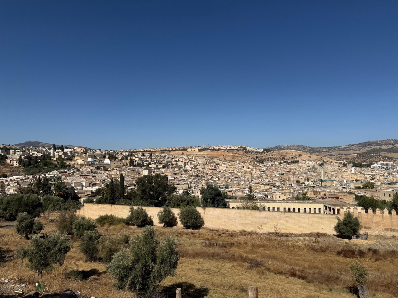 Panorama spre Medina el Badi, panorama spre Fes, Maroc