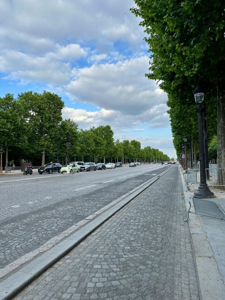 Bulevardul Champs-Élysées, cu vedere spre Place de la Concorde.